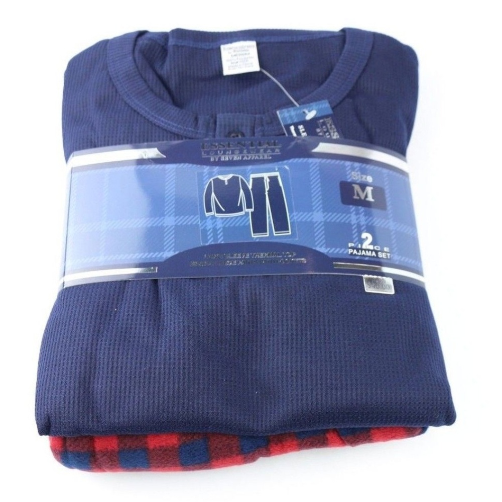 Essentials Seven Apparel Men's Long Sleeve Pajama
